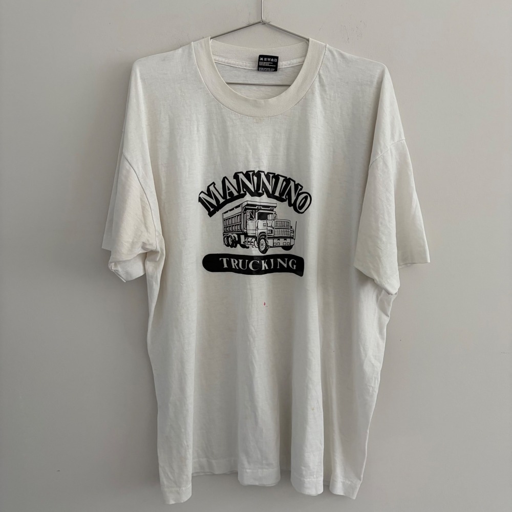 Vintage Mannino Trucking Fruit of the Loom Best T Shirt White XXL Mens